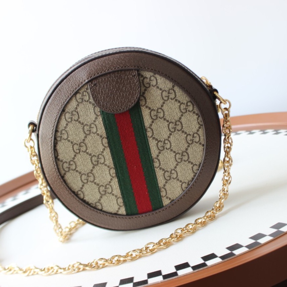 🌈  Gucci Ophidia mini GG round shoulder bag - Picture 5 of 9